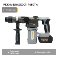 Акумуляторний перфоратор Procraft industrial HD20A (c 1 акб та зп)